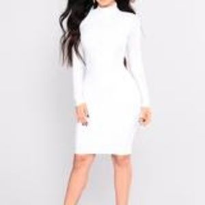 White Turtleneck bodycon  mididress